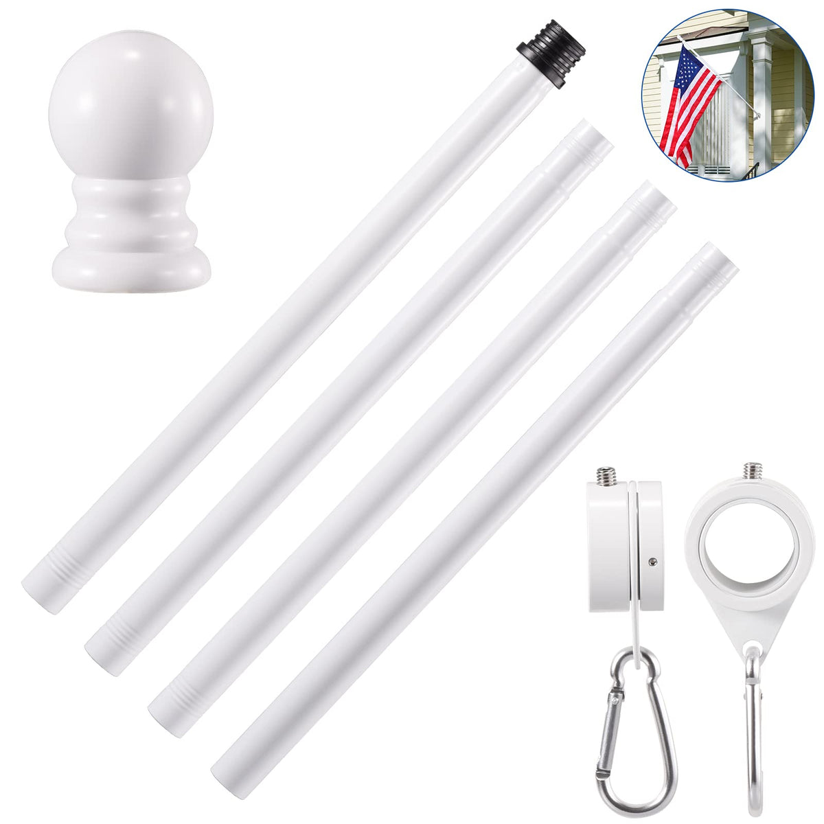 BONWIN rotating flag pole rings for smooth, tangle-free operation