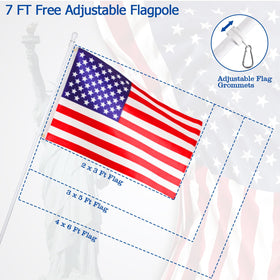 Exploded view of BONWIN flagpole sections for quick assembly