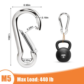 BONWIN M5 carabiner clip 304 stainless steel for durable flag hardware