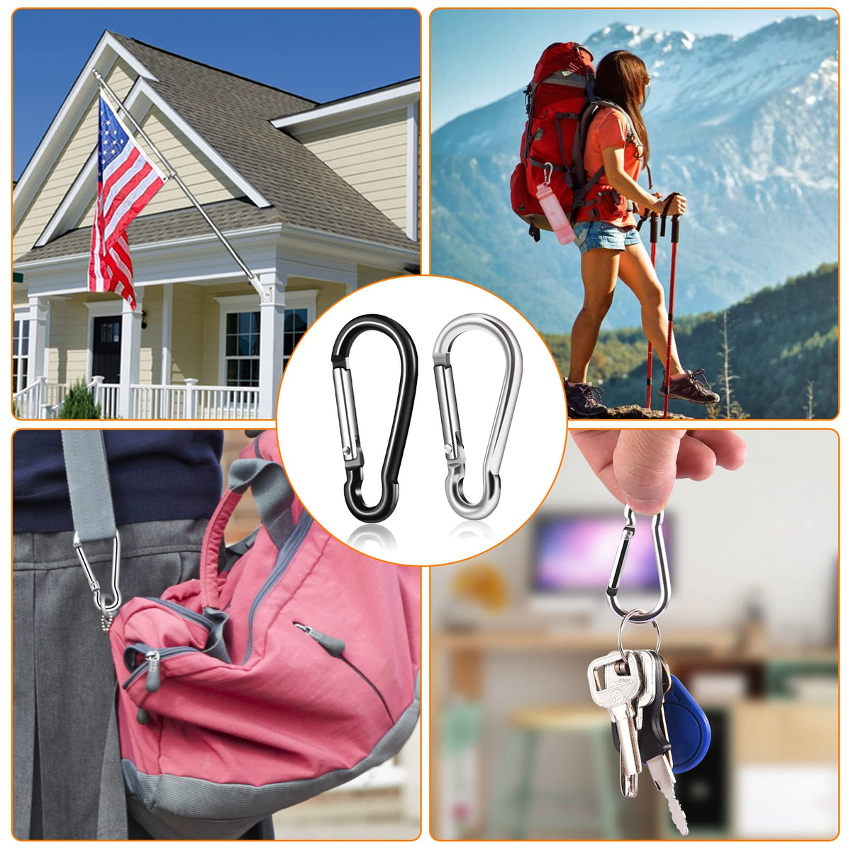 BONWIN multi-use clip for keys, cords, and lightweight gear.