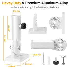 BONWIN outdoor-ready wall mount fits standard 1in flag poles.