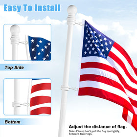 BONWIN silver carabiners connect flags with grommets securely.