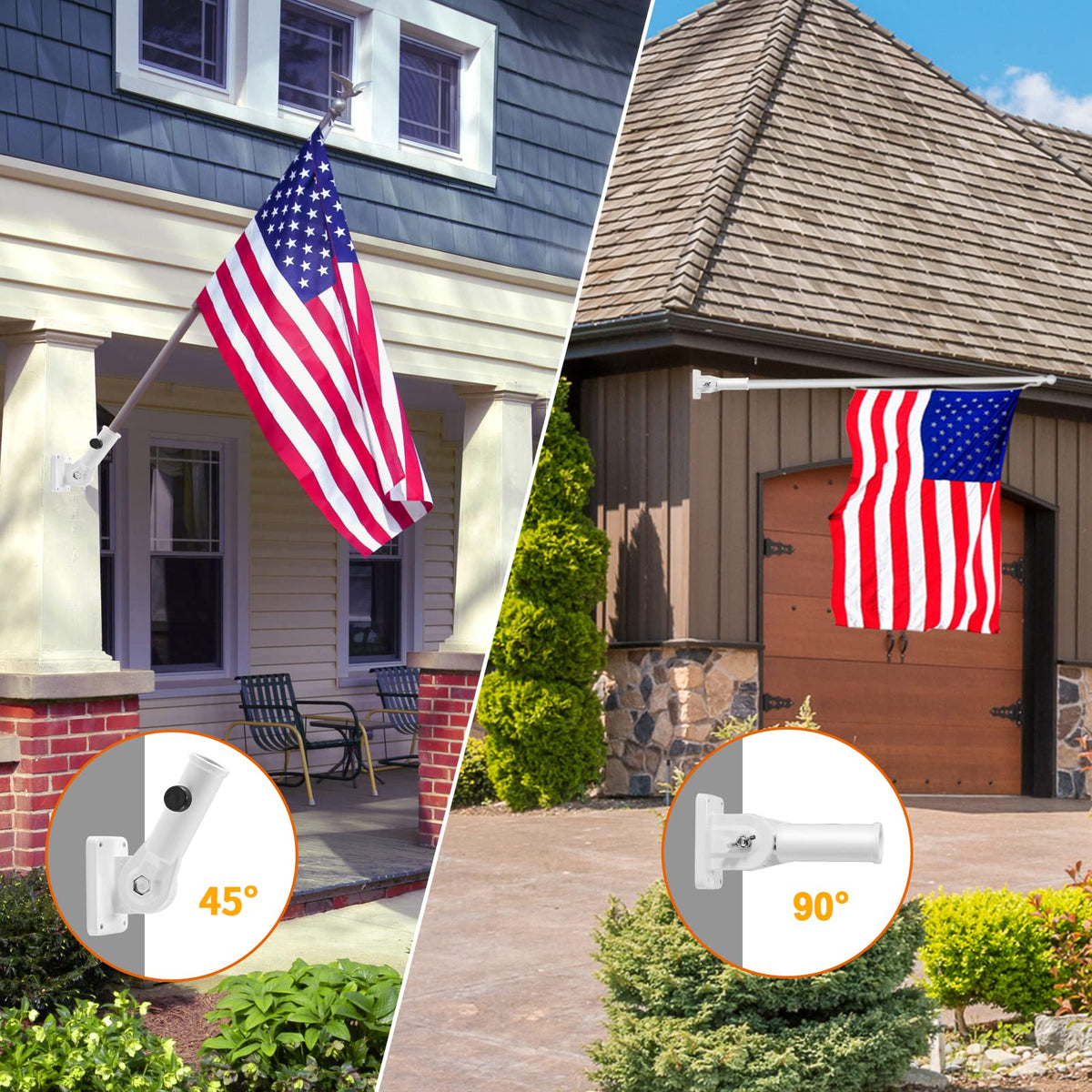 BONWIN sturdy mount keeps flag displays stable on walls, porches, or fences.