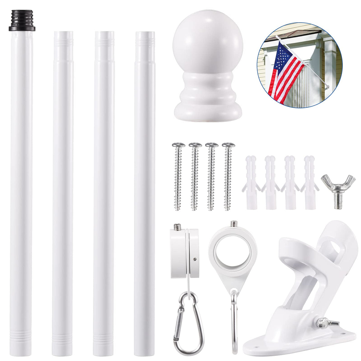 BONWIN thickened flag pole demonstrates durable outdoor performance.