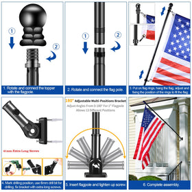 BONWIN wall-mount flagpole installed on a house facade