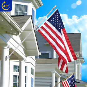 BONWIN wall mount on house showcases flags with minimal drilling.