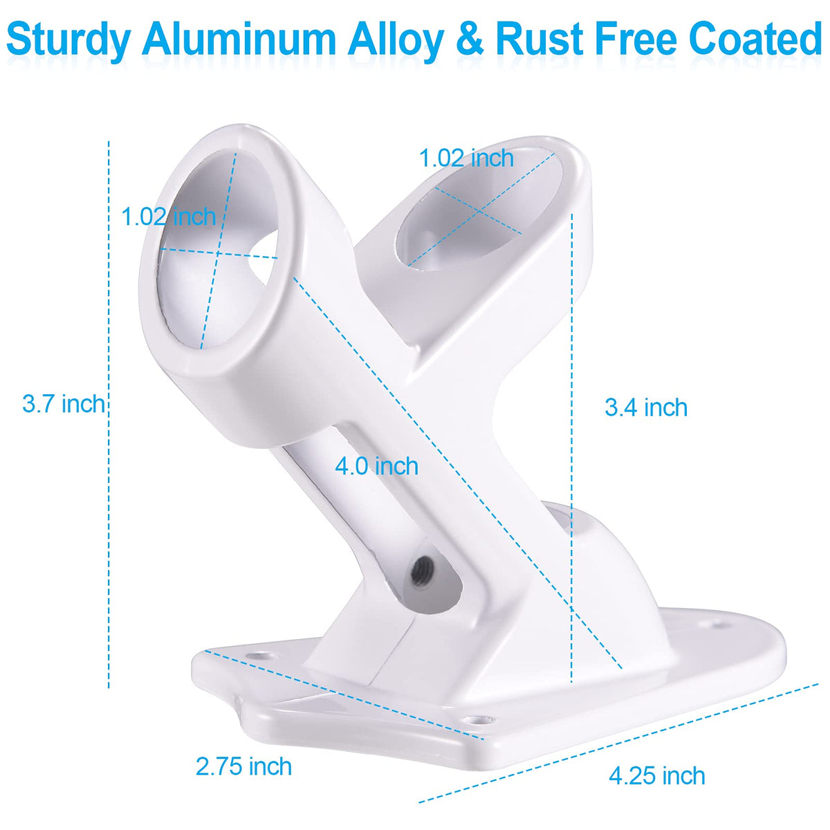 BONWIN white finish flag pole bracket adding clean exterior look