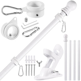 BONWIN white flag pole kit on porch enhances curb appeal.