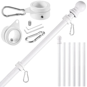 BONWIN white flag pole wall-mount on a porch exterior for a clean look