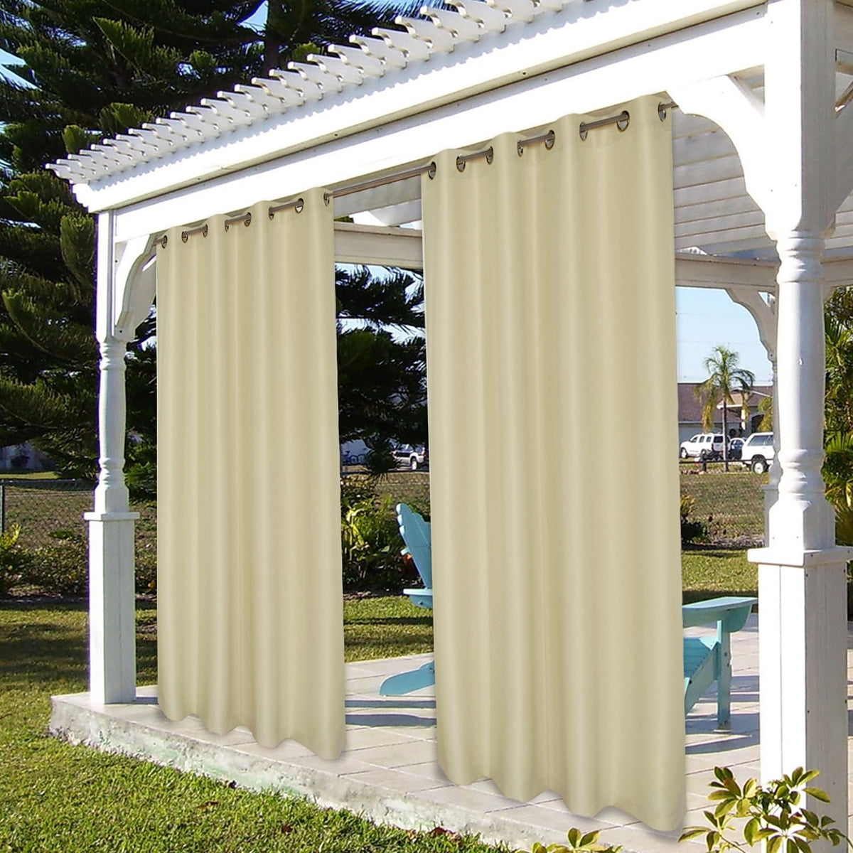 BONZER OEKO-TEX certified cream curtain for safe outdoor textiles