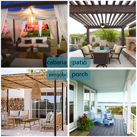 BONZER curtain in patio setting suitable for porch or gazebo installation