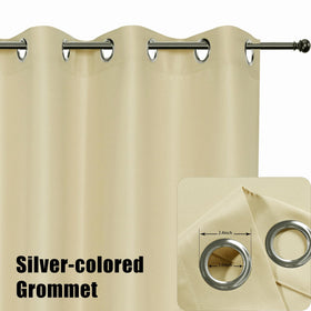 BONZER cream curtain demonstrating sun and rain blocking capability