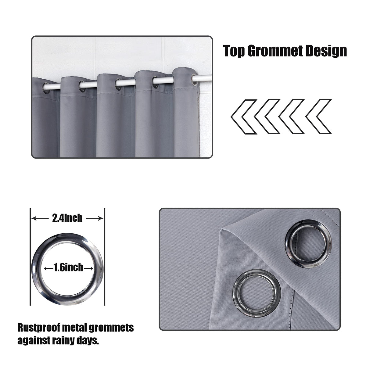 BONZER curtain with rust-proof grommets for easy hanging