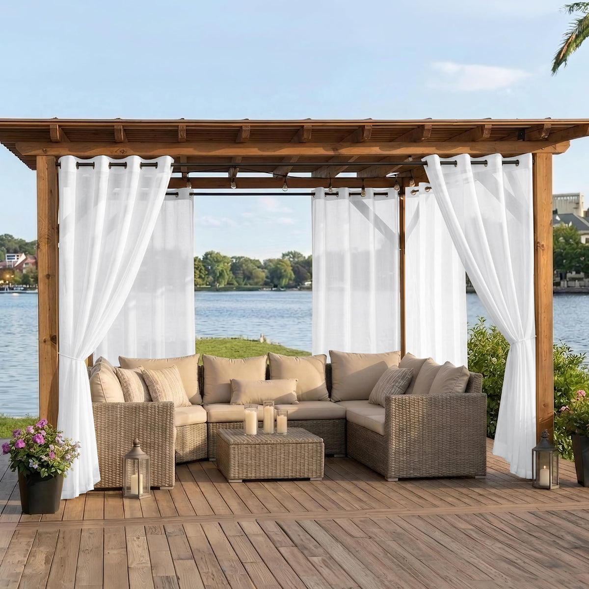 BONZER 54x84 inch panels filter light with delicate privacy