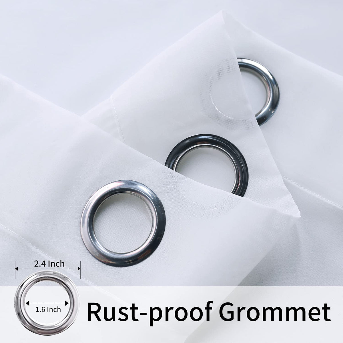 Grommet-top design for easy mounting on standard rods
