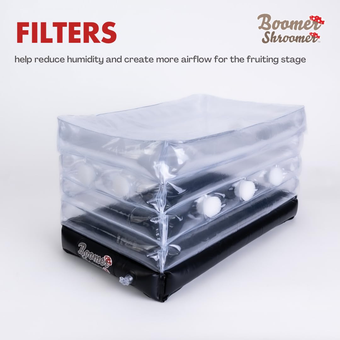 Boomer Shroomer drain port for easy cleaning and rehydration.