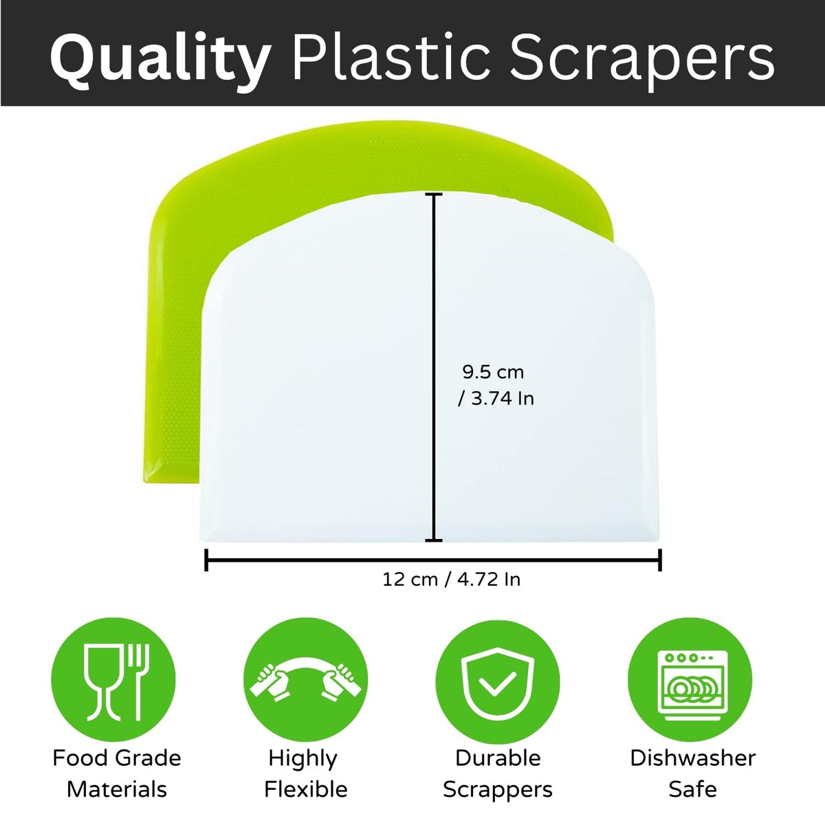 Boorika plastic dough scraper with measurement guides for accurate portions