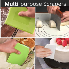 Boorika versatile kitchen scraper set for shaping dough and more