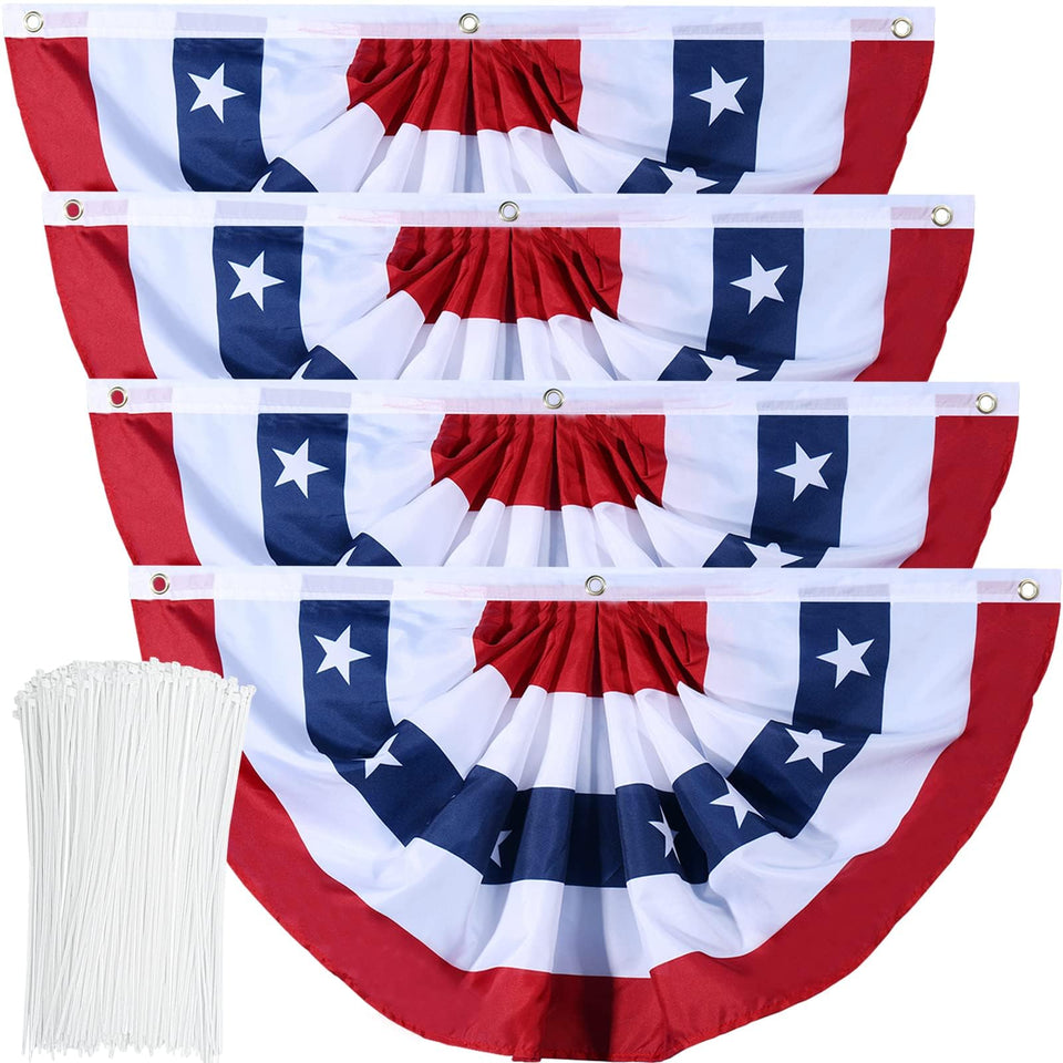Booson American flag bunting front view, ideal outdoor decoration