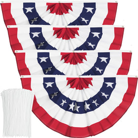 Booson USA pleated fan banner assembly for outdoor patriotic display.