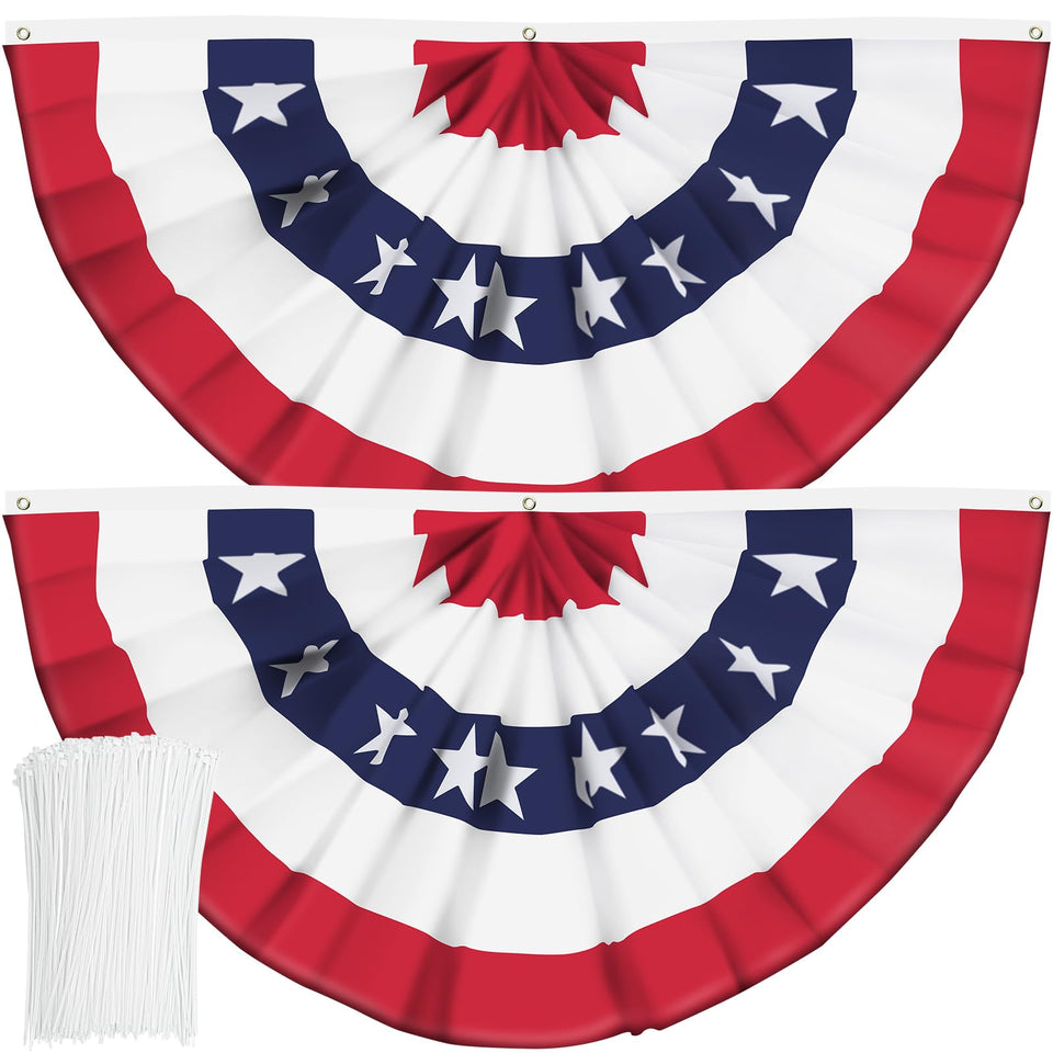 Booson USA pleated fan flag for durable outdoor patriot display