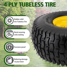 BOOTOP PIN 4-ply tubeless tire highlights turf-tread grip with lawn-friendly protection.