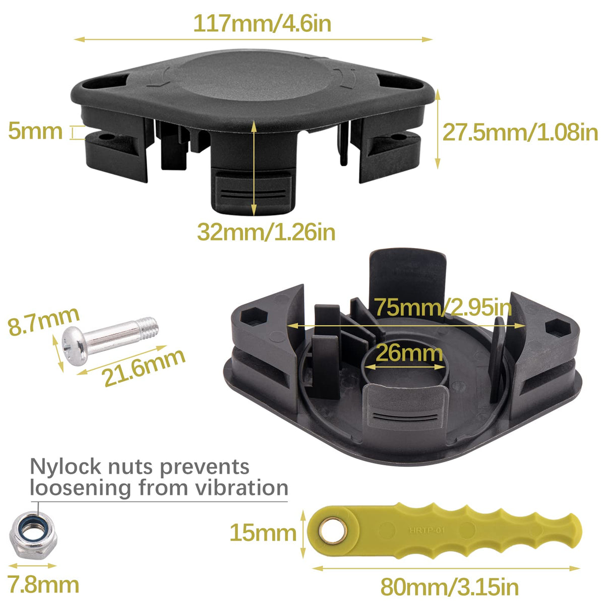 BOOTOP PIN easy-install trimmer head locks in place securely.