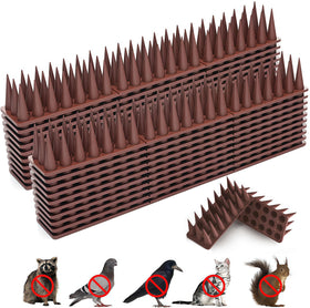 BORHOOD Bird Spikes on roof edge deter small birds humanely.