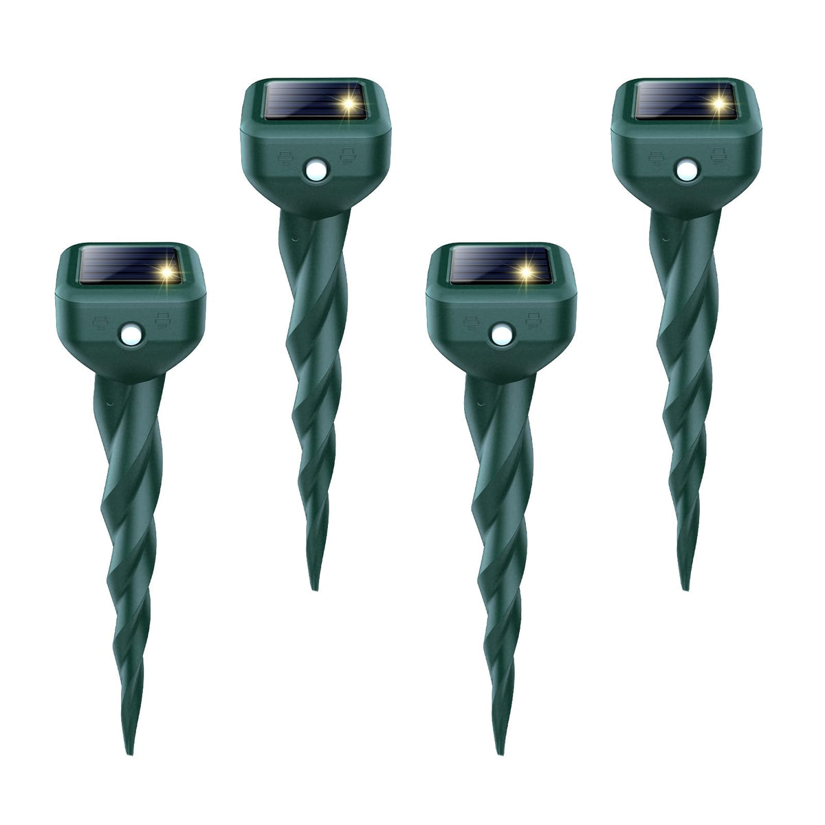 BORHOOD Mole Repellent Solar Stake pack4 assembly demonstrates easy outdoor setup