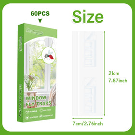 Boromine clear adhesive strip 8x3in ready to trap flies discreetly.