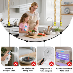 Boromine fly strips in use showing easy, touch-free disposal.