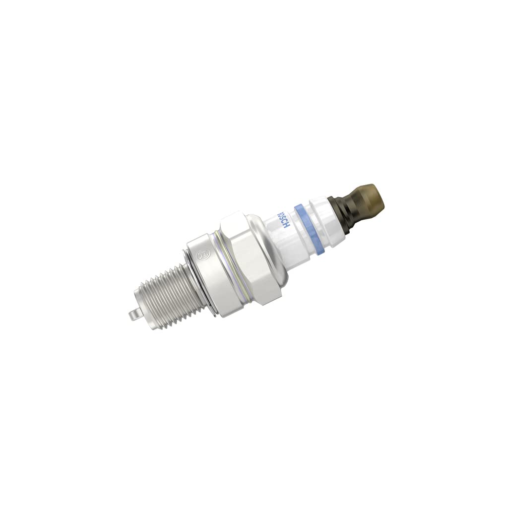 Bosch USR7AC spark plug for garden tools, ensuring reliable cold starts and smooth operation.