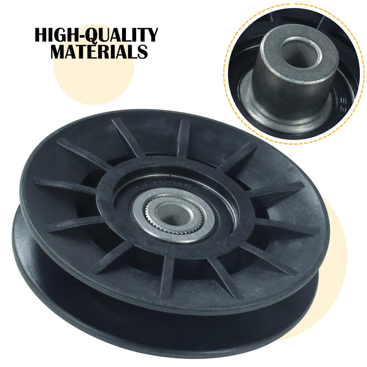 BOSFLAG flat idler pulley assembly for easy belt routing