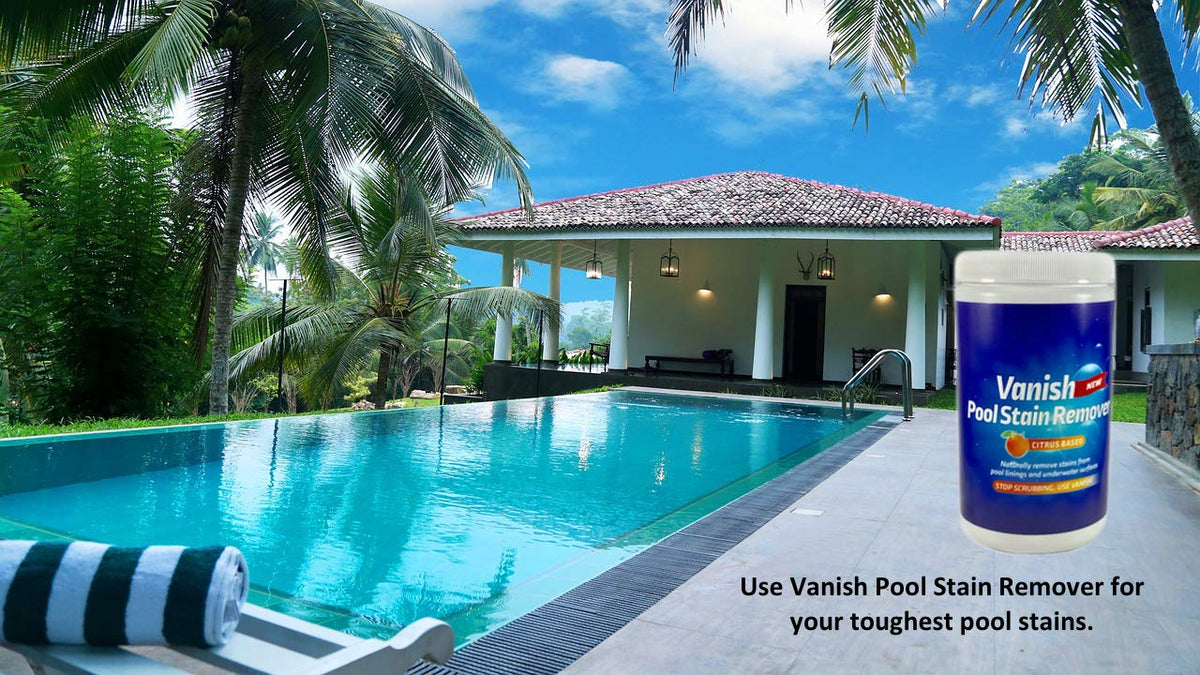 Vinyl pool liner treated with Vanish for stains