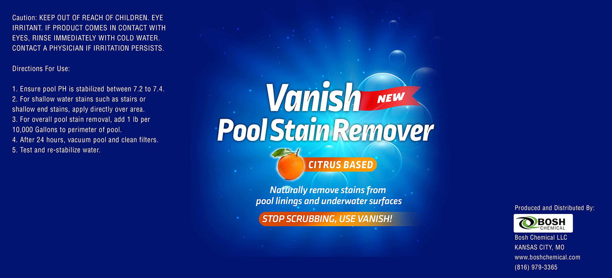 Bosh Chemical Vanish on fiberglass surface shows easy stain removal potential.