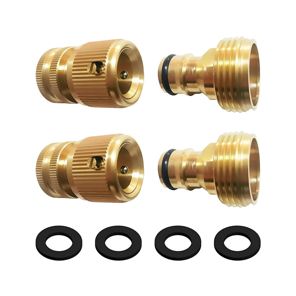 Bosicats brass 3-4 inch GHT quick-connect fittings main view for fast, tool-free hose setup