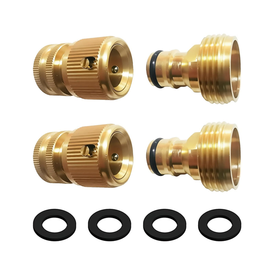Bosicats brass 3-4 inch GHT quick-connect fittings main view for fast, tool-free hose setup