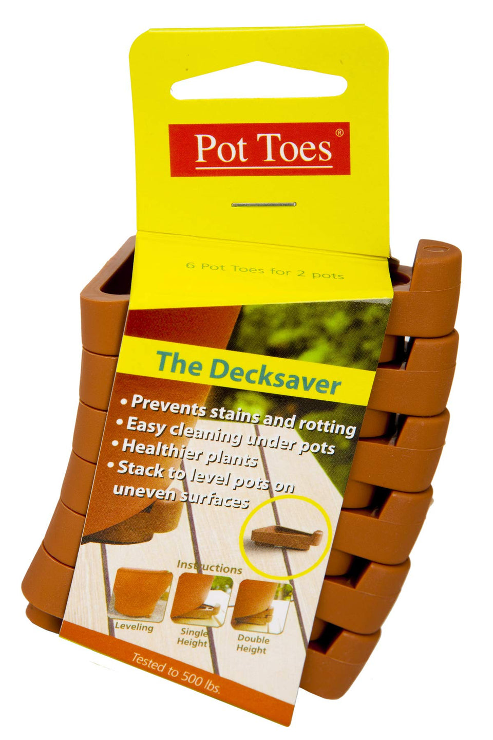 Bosmere Pot Toes under a pot prevent stains on wood and tile.