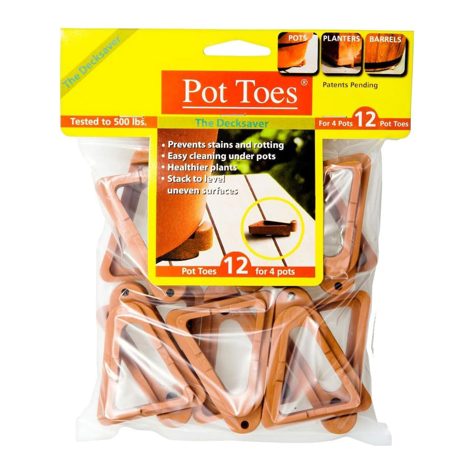 Bosmere Pot Toes under pots protect surfaces and promote drainage.
