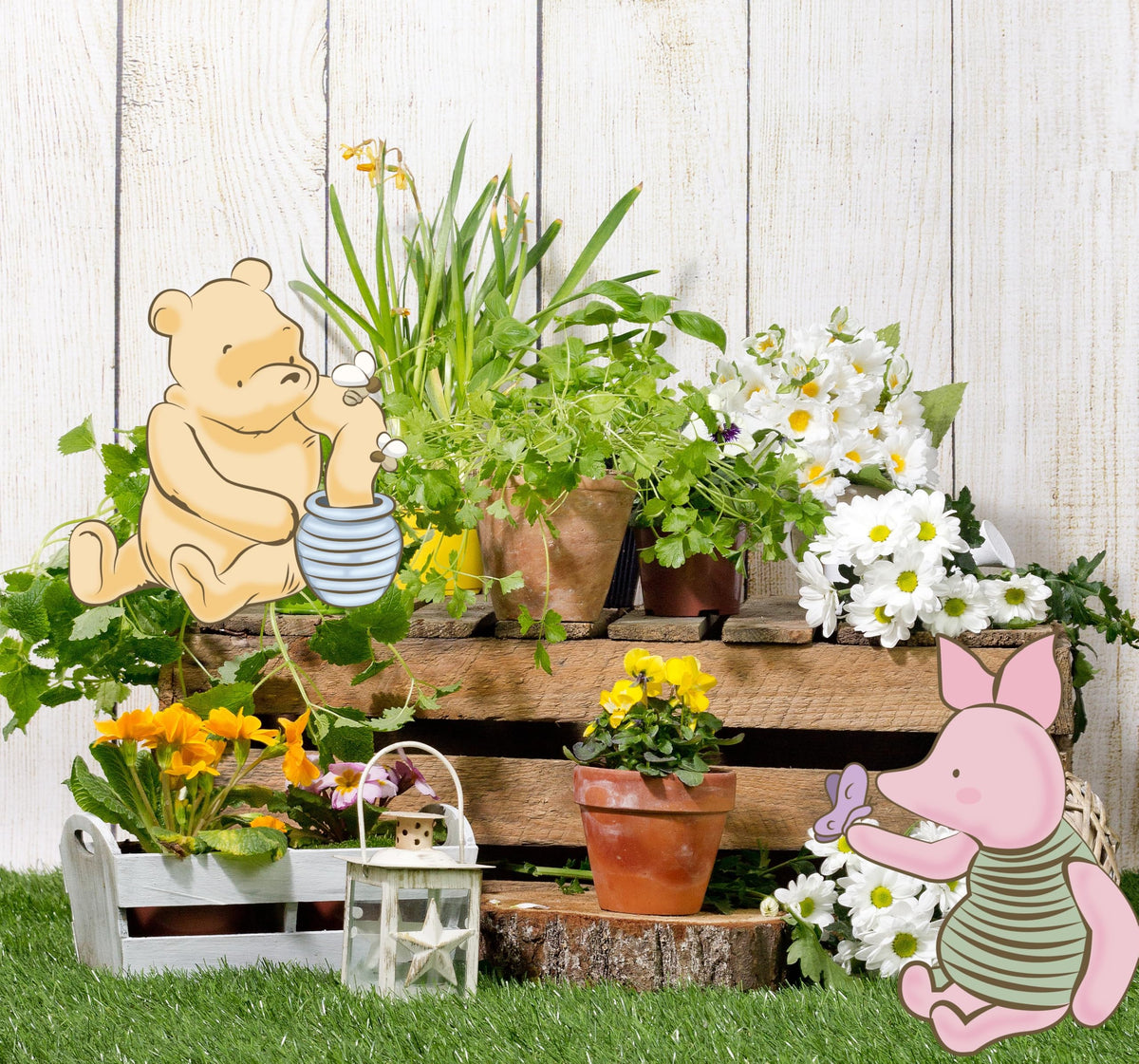 BOSNN Pooh yard signs serve as charming garden ornaments and photo props