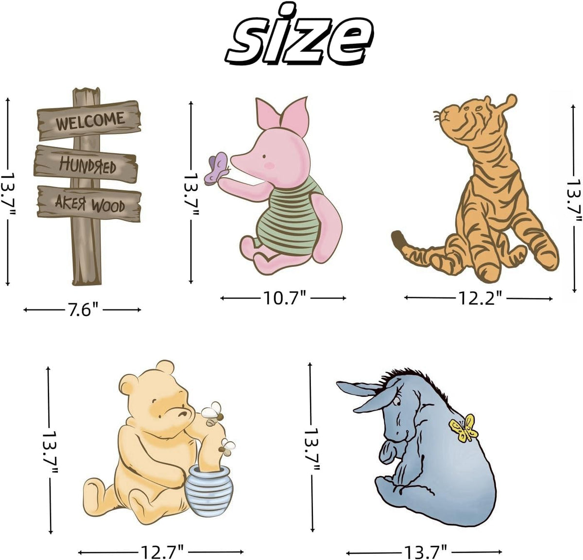 BOSNN Pooh yard sign weatherproof plastic for durable outdoor decor