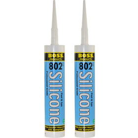 Boss 802 clear silicone sealant tube 280ml, ideal for pool and spa waterproofing