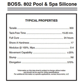 Boss 802 clear silicone sealant tube 280ml, perfect for home fixes around sinks and baths