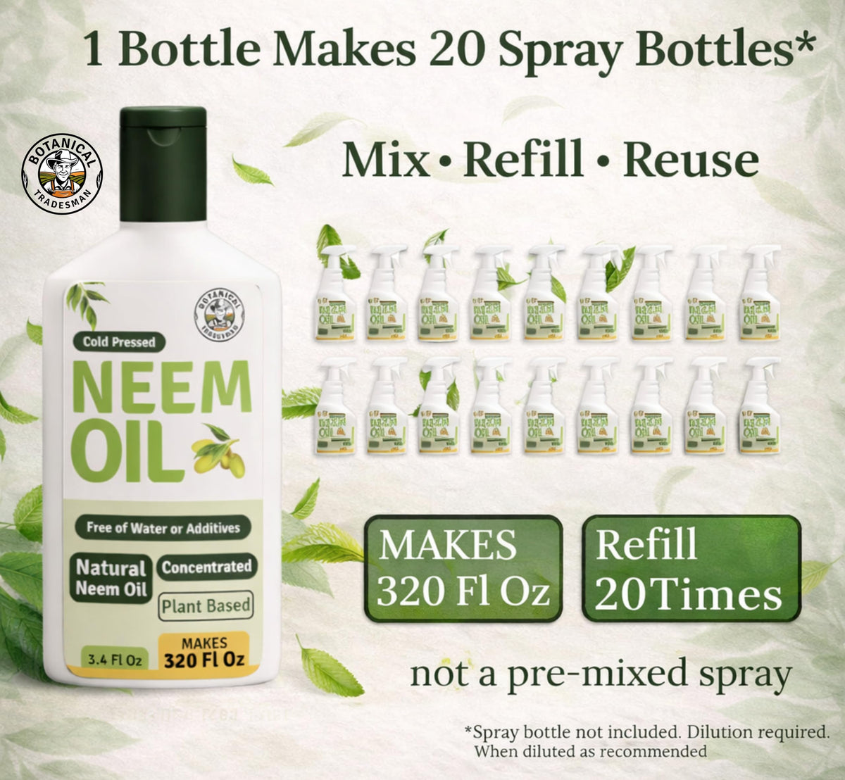 Indoor garden with Botanical Tradesman Neem Oil applied to houseplants.