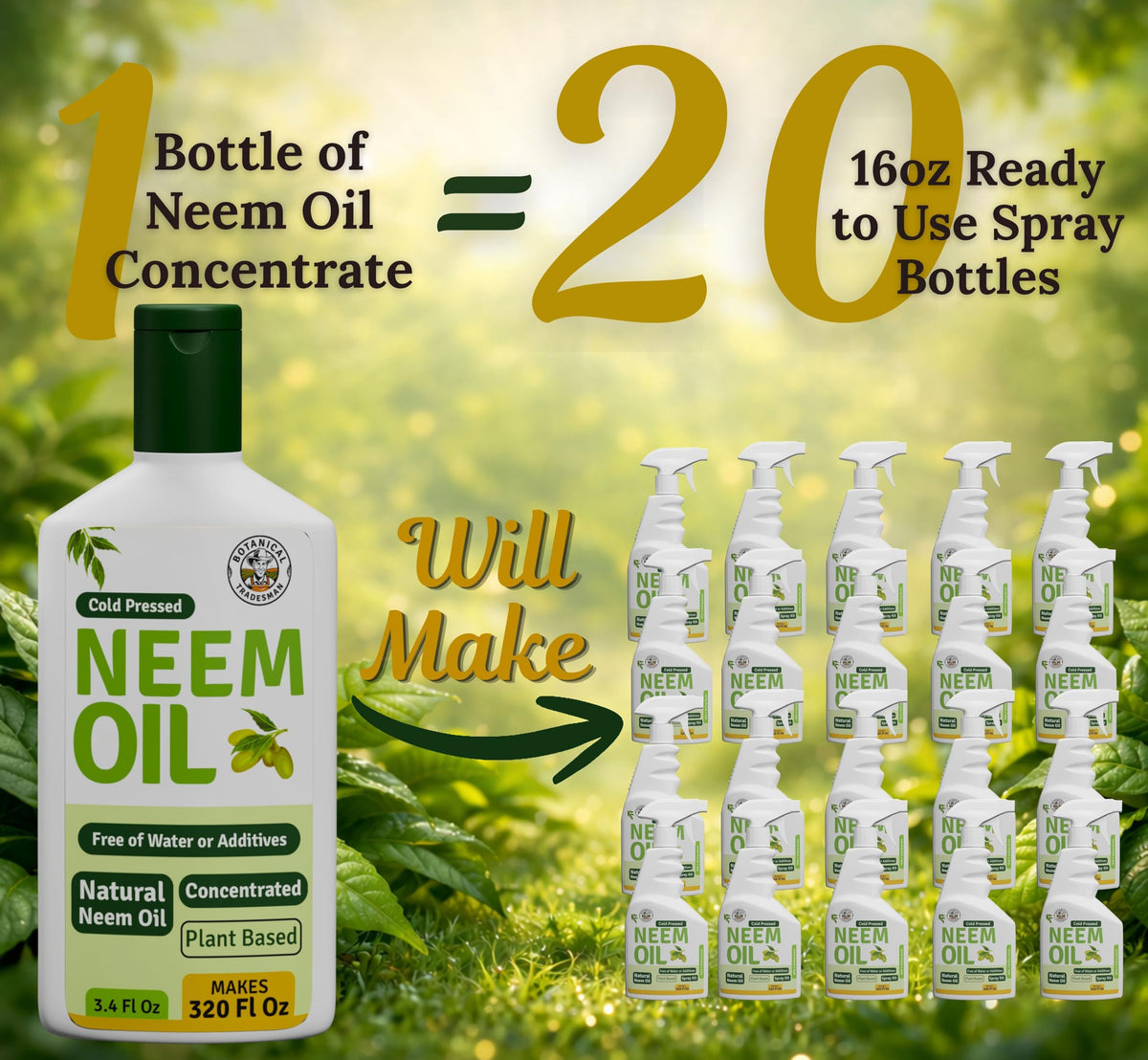 Botanical Tradesman pure cold-pressed neem oil concentrate derived from Indian neem nuts.