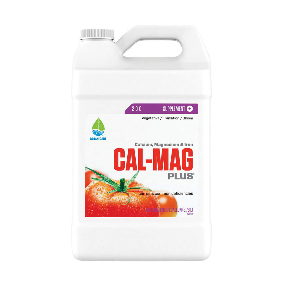 Botanicare Cal-Mag Plus bottle close-up for mineral-rich growth.