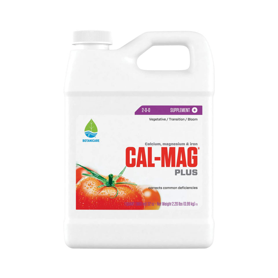 Botanicare Cal-Mag Plus bottle pour promotes easy dosing for steady growth.
