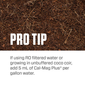 Soil-based garden using Cal-Mag Plus to support mineral uptake.