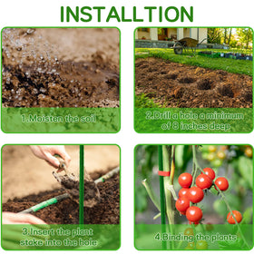 BOTINDO 25-pack garden stakes offer multiple plant supports for yard or balcony.