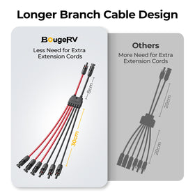 BougeRV 2-6 Y-branch cable connects multiple panels for scalable solar setups.